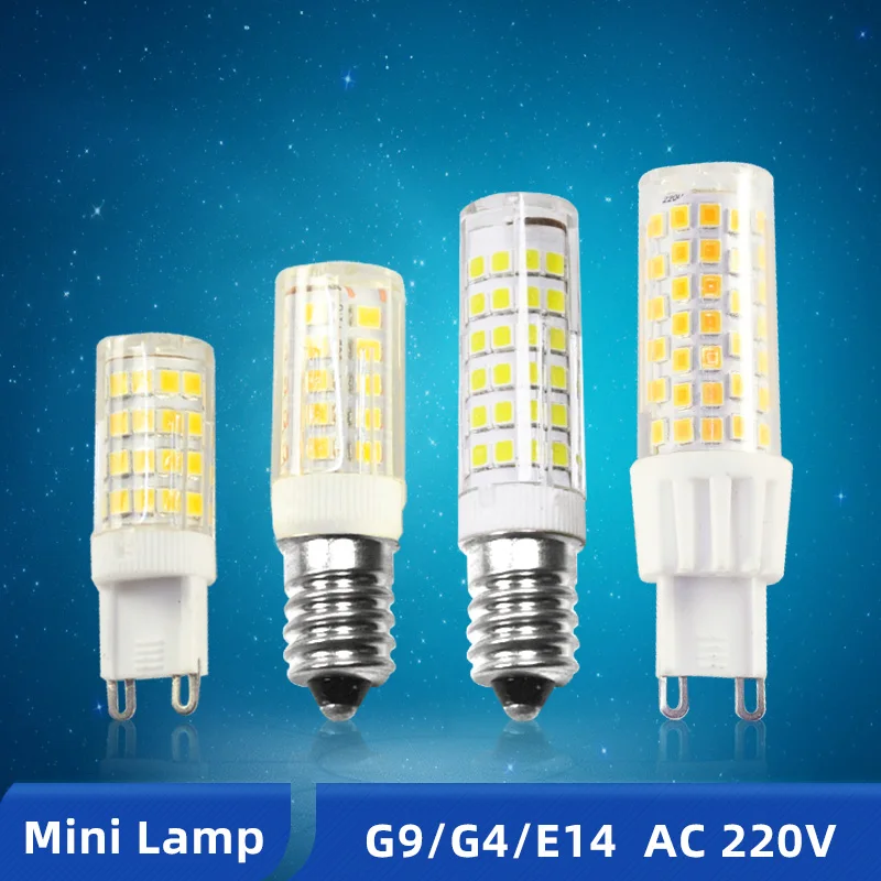 OK-B светодиодный COB G4 G9 E14 лампы AC/DC 12V 3w 5w 6W 220V Высокая Яркость светильник лампочка