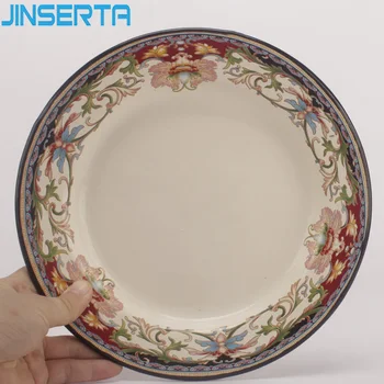 

JINSERTA Enamel Storage Tray Dinner Plate Dish Tableware Breakfast Dessert Cake Snack Plate Home Restaurant Decorative Tray