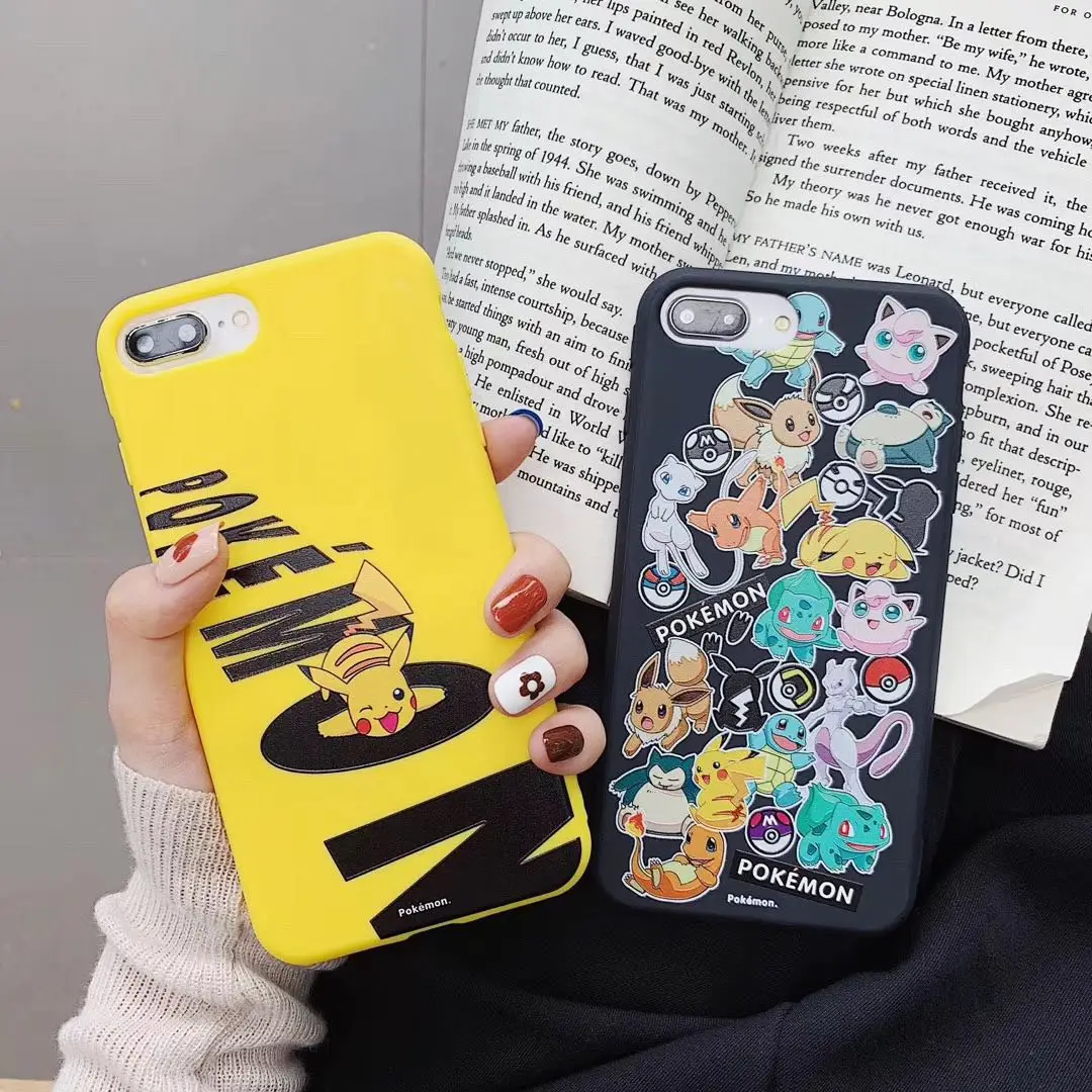 

Japan Cartoon Cute Pokemons Pikachus Friends Phone Case For iphone X 11 Pro Max XS 6 6s 7 8 plus 3D Emboss Soft TPU cover Case