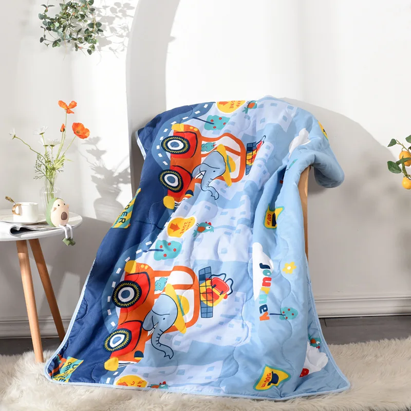 Cartoon Children Summer Students Kindergarten Air Conditioner Quilted Soft Breathable Thin Bed Sheet Household Textiles | Дом и сад