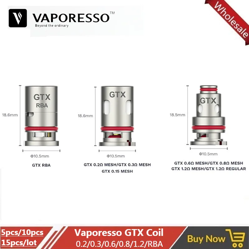 Ядро атомайзера Vaporesso GTX 5-15 шт./лот 0 2/0 3/0 6/0 8/1.2ом ядро Mesh RBA для Target PM80 TARGET PM30 ONE GEN NANO
