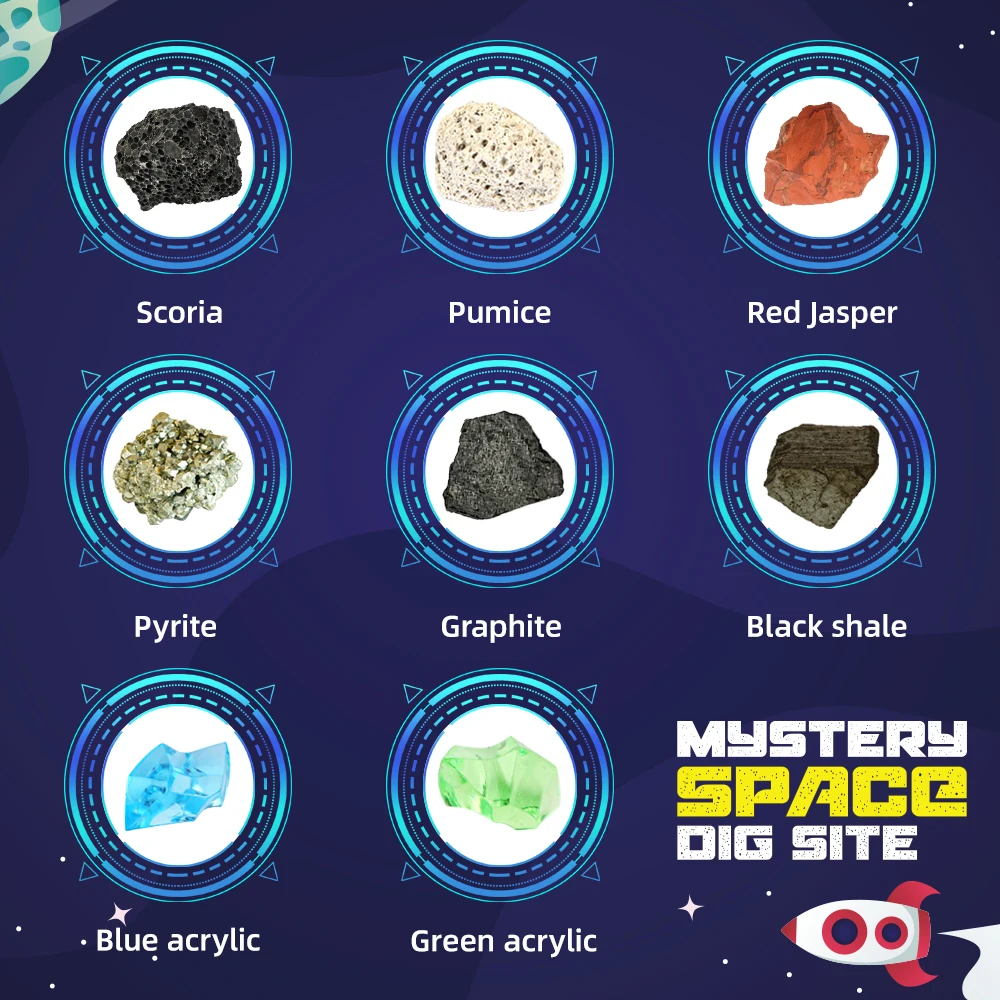 Baby Kids Gemstone Kit Archaeological Excavation Kit Science Toys For Boys Girls Children Dig Stone Gem 8 IN 1 DIY Creative Gift