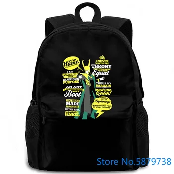 

LOKI Quotes Classic Round Collar Printed Brand Harajuku r women men backpack laptop travel school adult student
