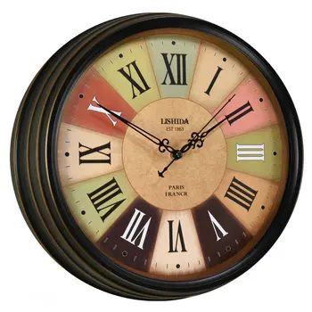 

Large Retro Wall Clock Meatl Silent Wall Clocks Home Decor Silent Bedroom American Country Antique Creative Watch Living Room