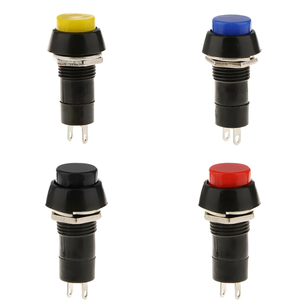 4 Pieces Assorted Color Momentary On/Off Horn Switch for Car Boat Marine Universal