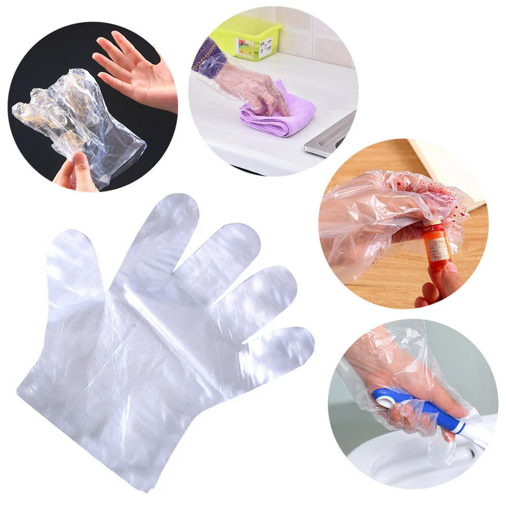 Прозрачные пластиковые одноразовые перчатки для ресторана, дома, обслуживания питания гигиенические принадлежности@ LS