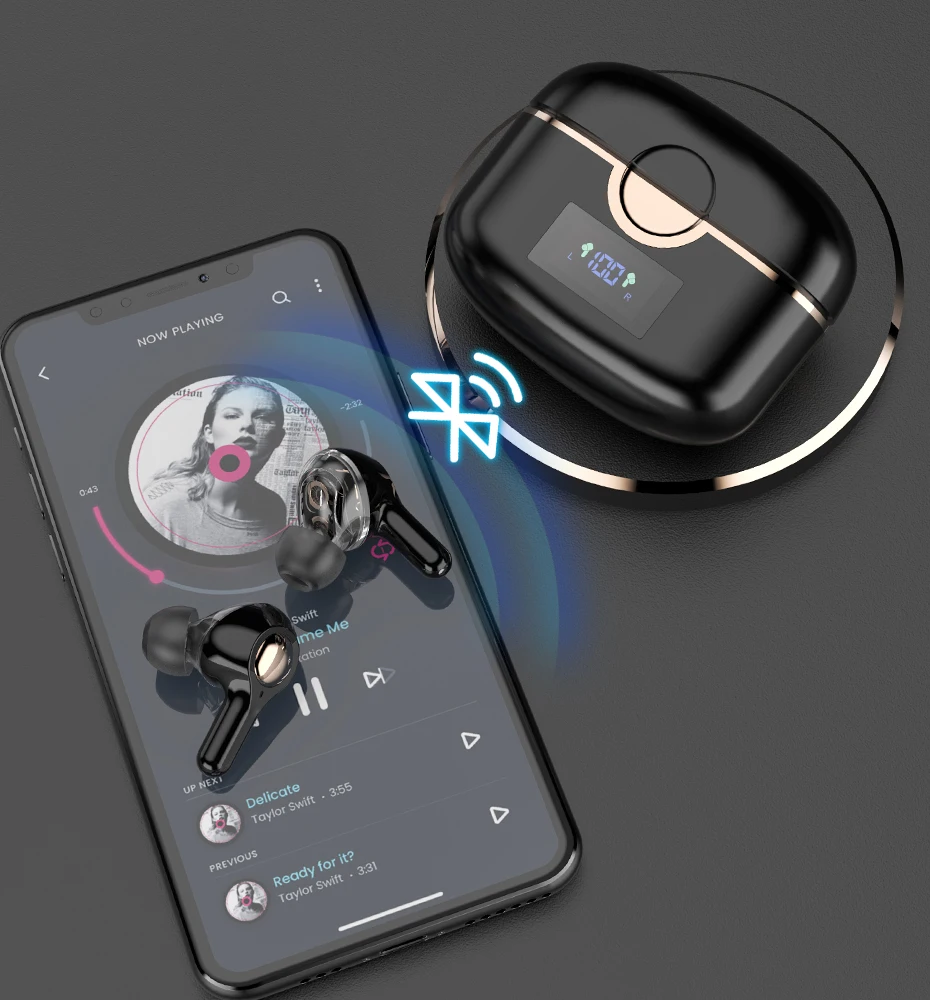 هندزفری دابل درایو وایرلس نویز کنسل ضد آب TiYiViRi Bluetooth Earbuds Double Drive 9 H343acb76368d40489b1b529ca5791427g