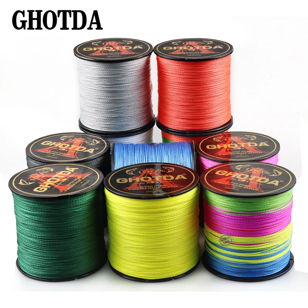 

GHOTDA 4 Strands Super Strong PE Multifilament Fishing Line 500M 300M 100M 4 Strands Braided Fishing Line Weaves Rope