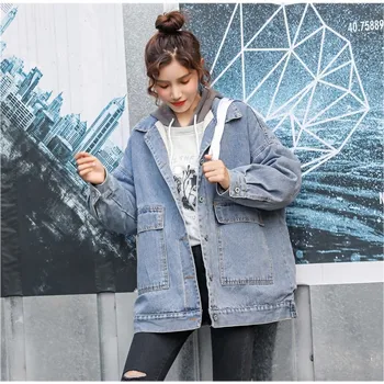 

lamb hair Denim Jacket Women New Autumn Winter Plus velvet Thicken Warm Jeans Jackets Women's coat Plus size