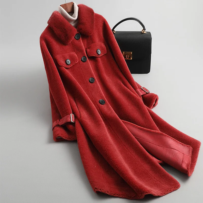 

Real Fur Coat Female 100% Wool Mink Fur Jacket Women Winter Jackets 2020 Korean Sheep Shearing Coats Vintage Tops Hiver 619026