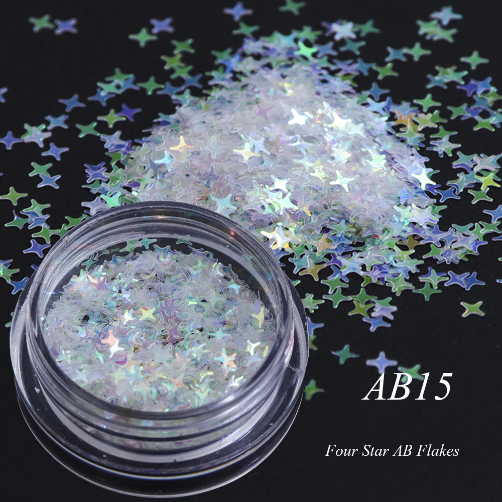 Полный Красота AB Хамелеон Цвет узоры для ногтей с блестками Мерцающая Снежинка UV гель для ногтей звезды сердце цветы декорирование блестками Инструменты CHAB01-15 - Цвет: A15