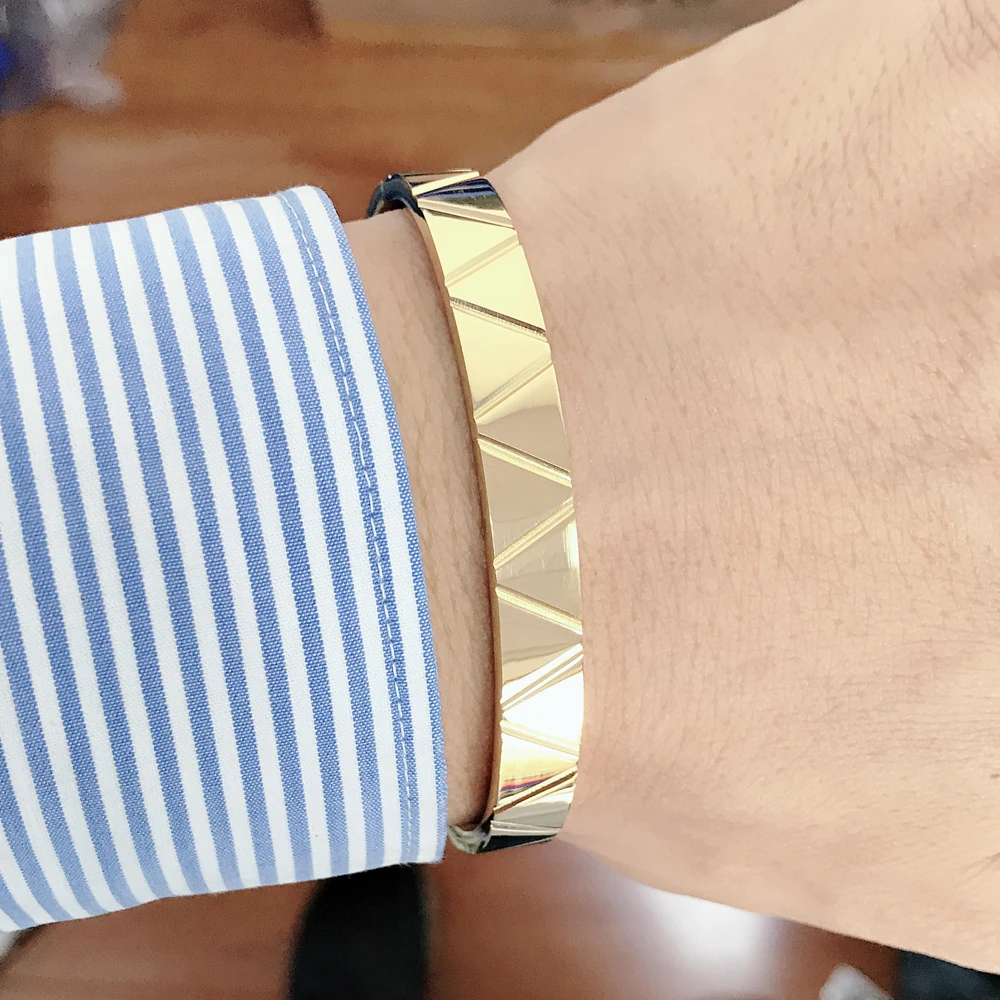 Stainless Steel Cuff Bracelets Bangles For Women And Men Gold Color Simple Punk Bracelet Fashion Jewelry stainless steel bracelet