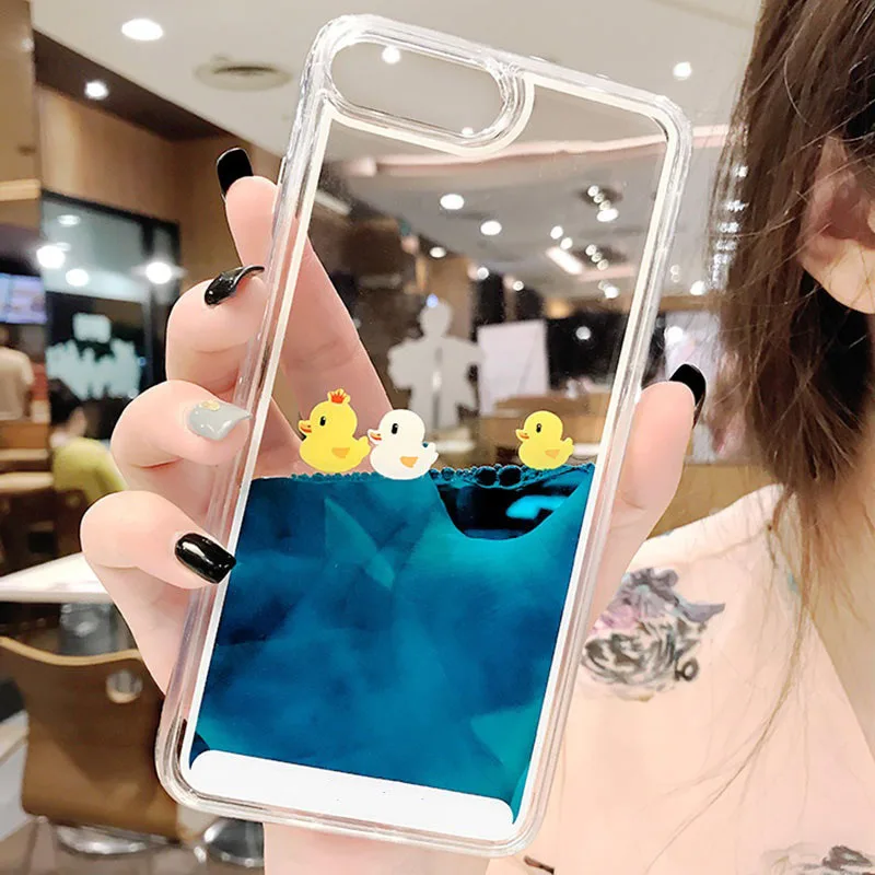 

Luxury Cartoon 3D Swimming Duck Animal Dynamic Liquid Quicksand Cover Case For Apple iPhone 5 5S 5SE 6 6S 7 8 Plus X Phone Cases