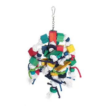 

41cm Bird Parrot Toy Large Colorful Wooden Chewing Bite Hanging Cage Swing Climb Chew Toys