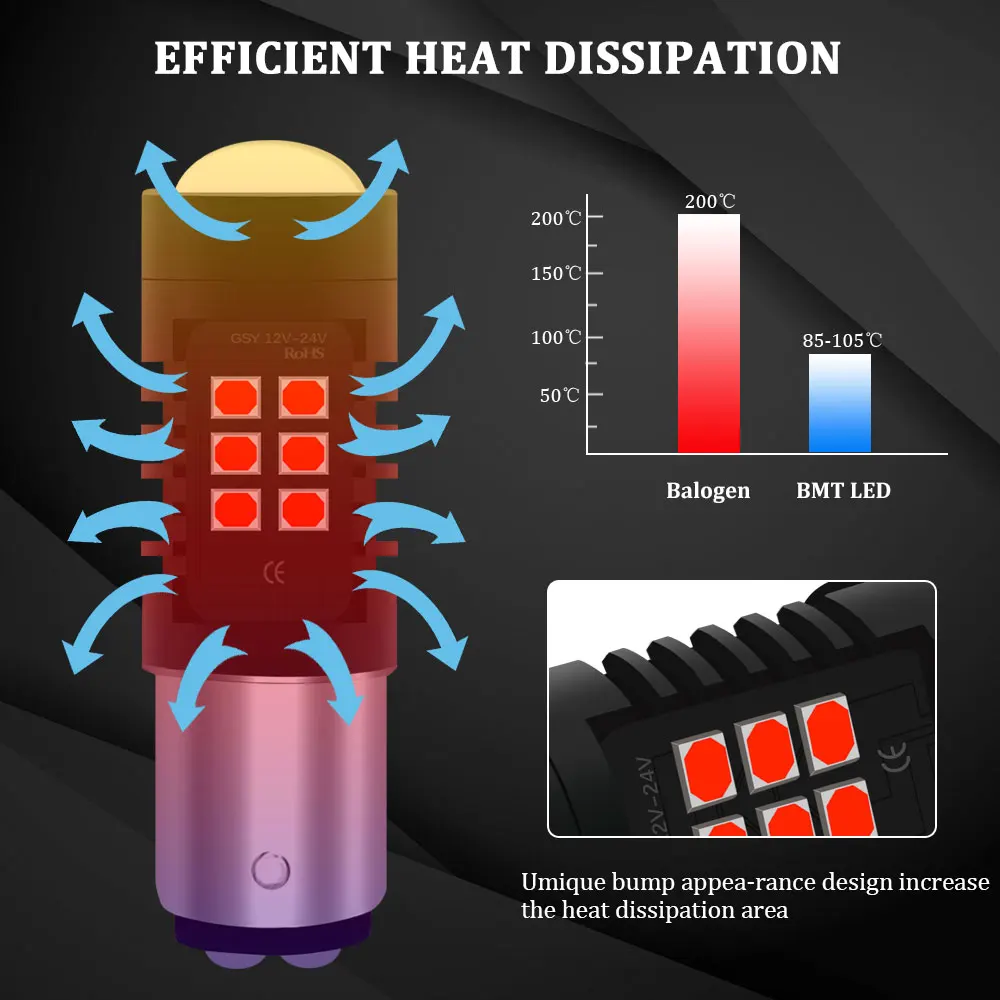 KAMMURI 1157 светодиодный BAZ15D P21/4 Вт светодиодный лампочка Автомобильная сигнальная лампа стоп Обратный конец автомобильная лампа 12 В белый желтый красный