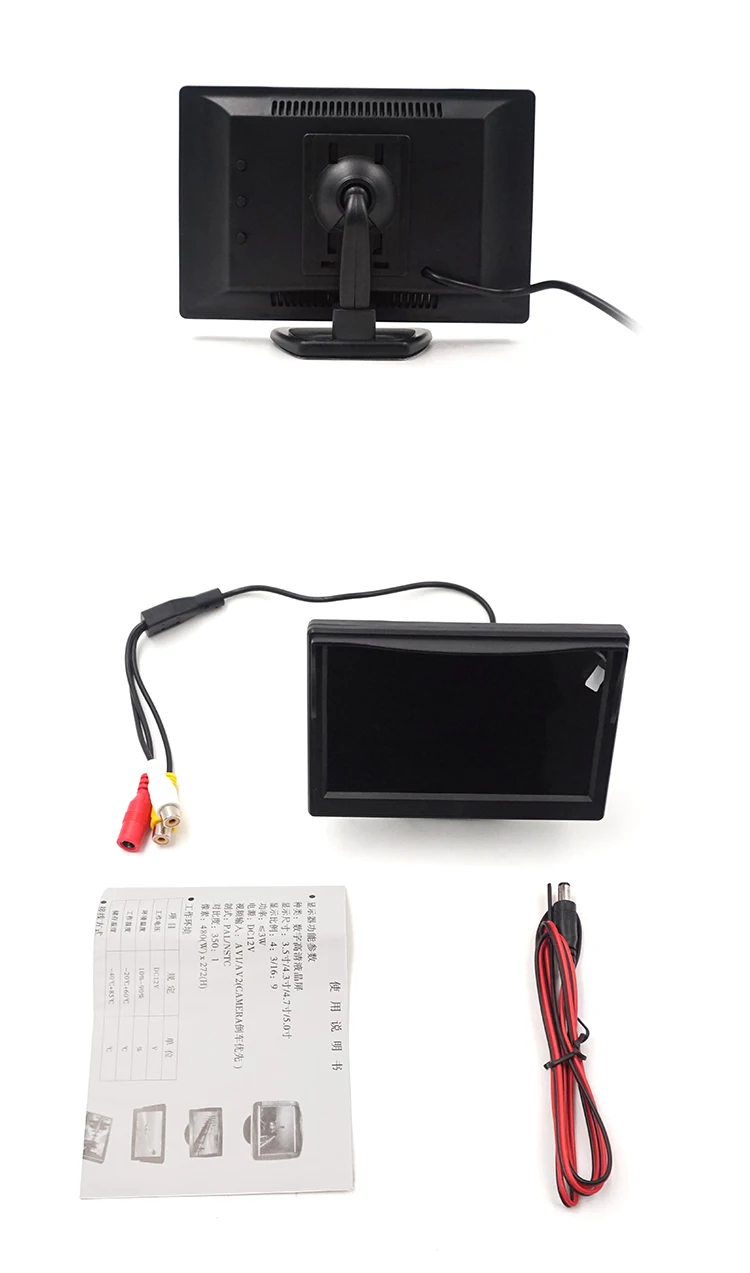 Carsanbo 5 дюймов автомобильная система заднего вида запасной дисплей монитор ЖК-экран с автомобилем 4 Светодиодный светильник камера заднего вида опционально
