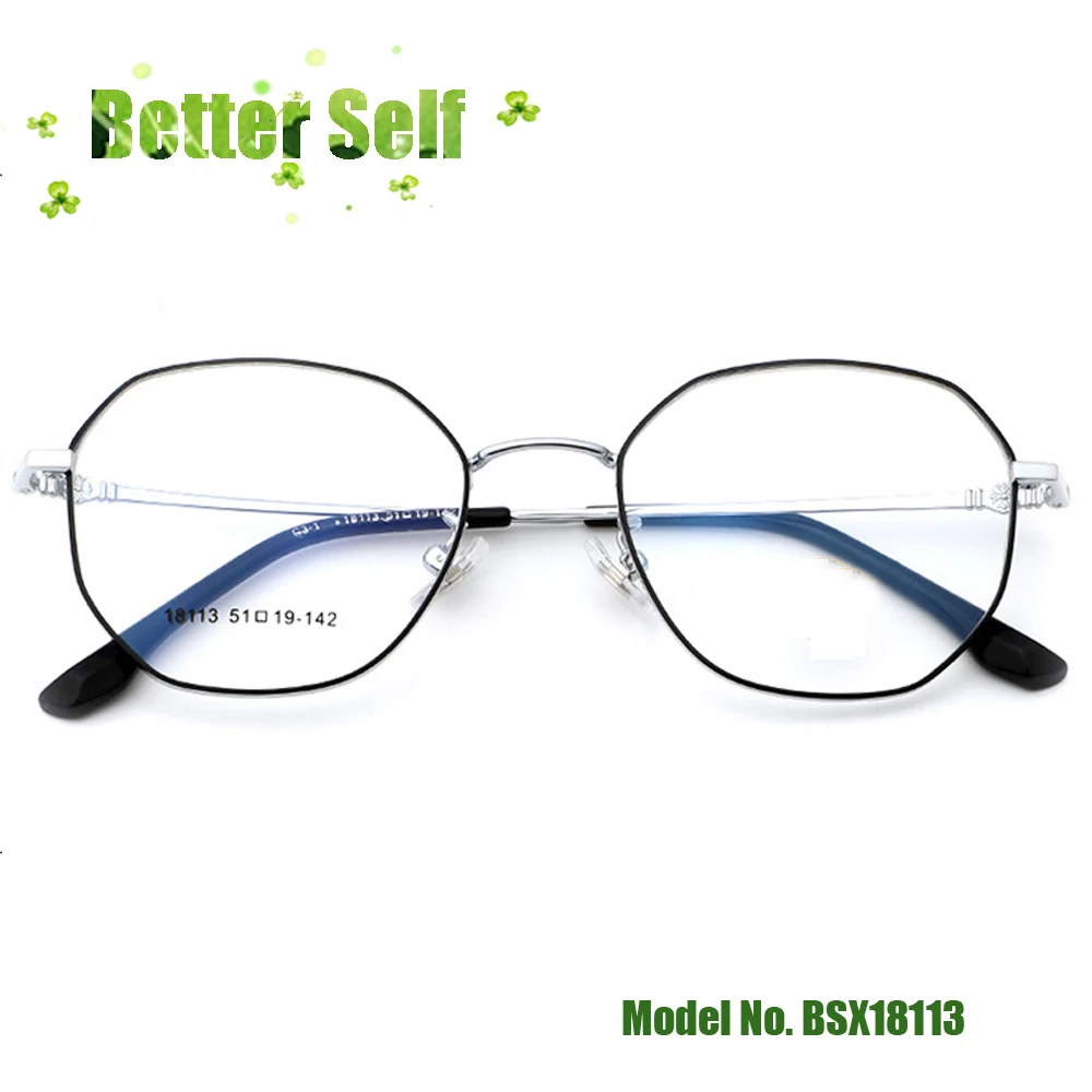 

New Retro Glasses Frames BSX18113 Metal Round Men's Fashion Spectacles Women's Eyeglasses Can Equip Myopia Lens