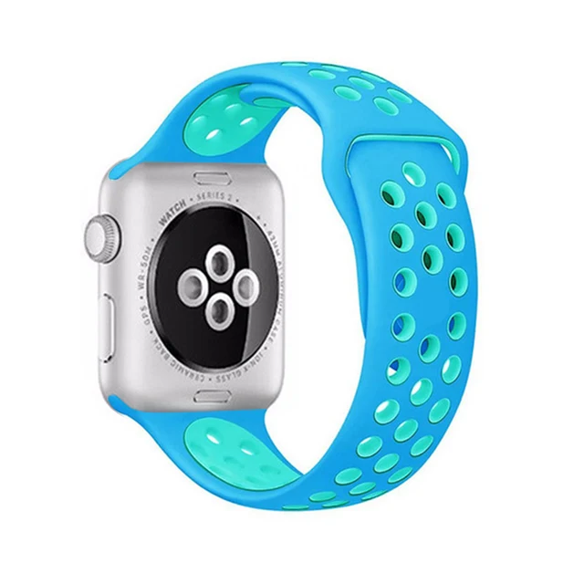 Strap for Apple watch series 7 45mm 41mm 38mm 40mm silicone watchband bracelet correa on smartwatch 6543 se 44mm 42m accessories Blue light blue