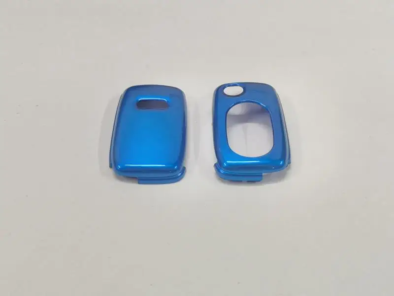 Блестящий металлический синий цвет(овальная форма) жесткий пластиковый дистанционный защитный чехол для ключа для Audi A3 8L A4 B5 B6 TT MK1 A6 C5
