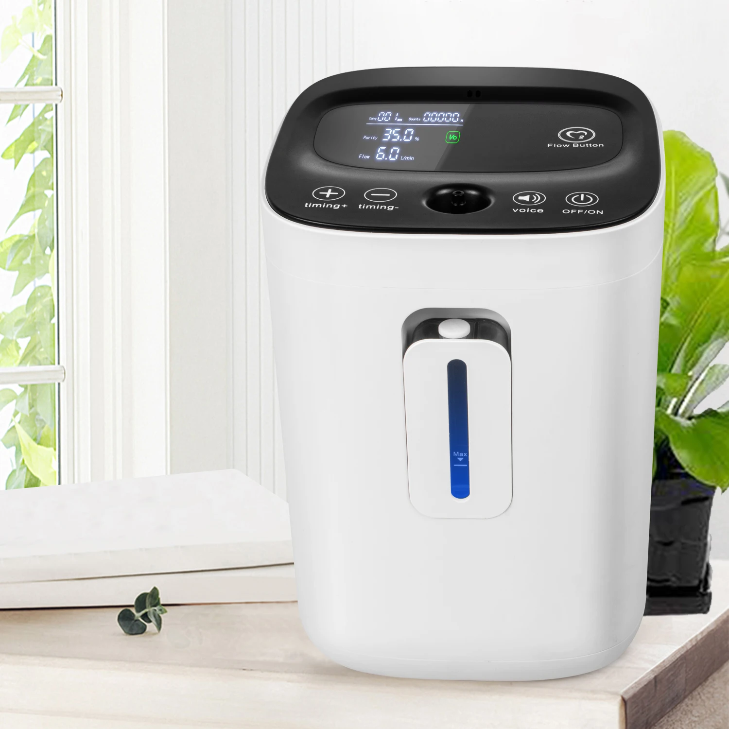  Touch Screen 1-6L/min Adjustable Oxygen Concentrator Portable Oxygen Machine with Voice Function Fo