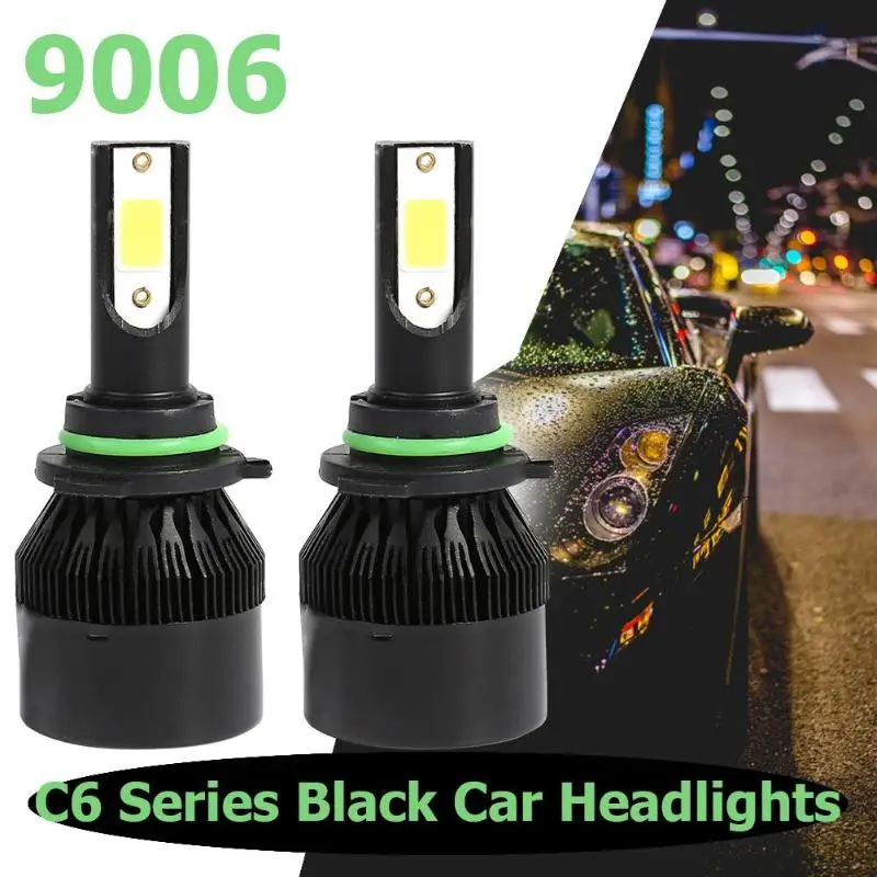 C6 светодиодный фар автомобиля лампы H1 H3 H4 H7 H11 9005 9006 36 Вт COB фары 2 шт