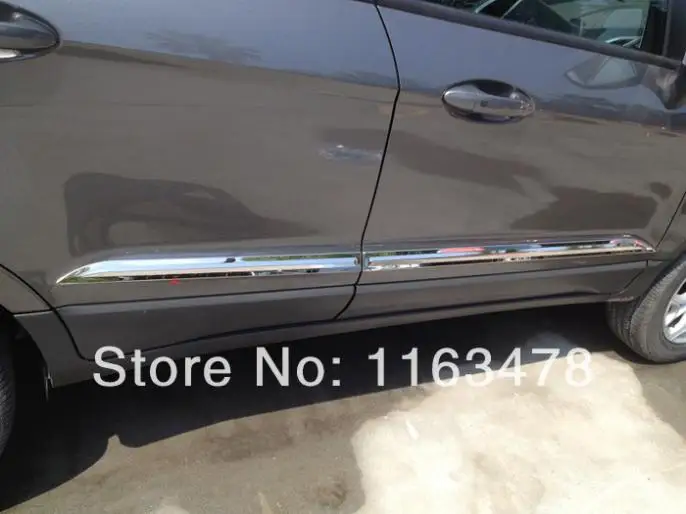 Для Ford EcoSport 2013 ABS Хромированная Автомобильная Отделка боковой двери линия отделка кузова литье под давлением отделка