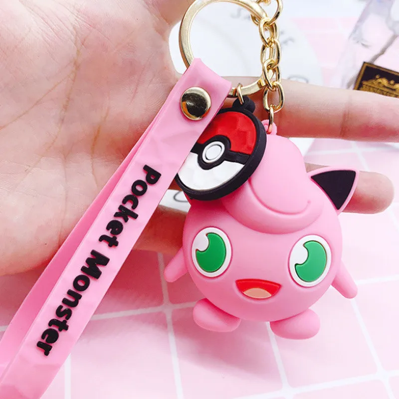 3D Аниме Фигурка Pokemon Go брелок милый Пикачу кольцо для ключей с игрушкой орнамент подвеска брелок для ключей детский брелок подарок - Цвет: type 2