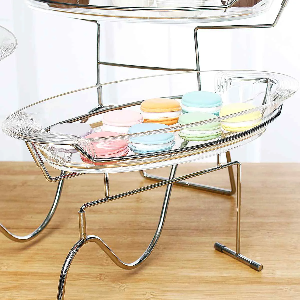 Christmas 3 Trays Cupcake Cake Stand Set Dessert Display Holder Snack Plate Container Home Wedding Decorations New Year Party