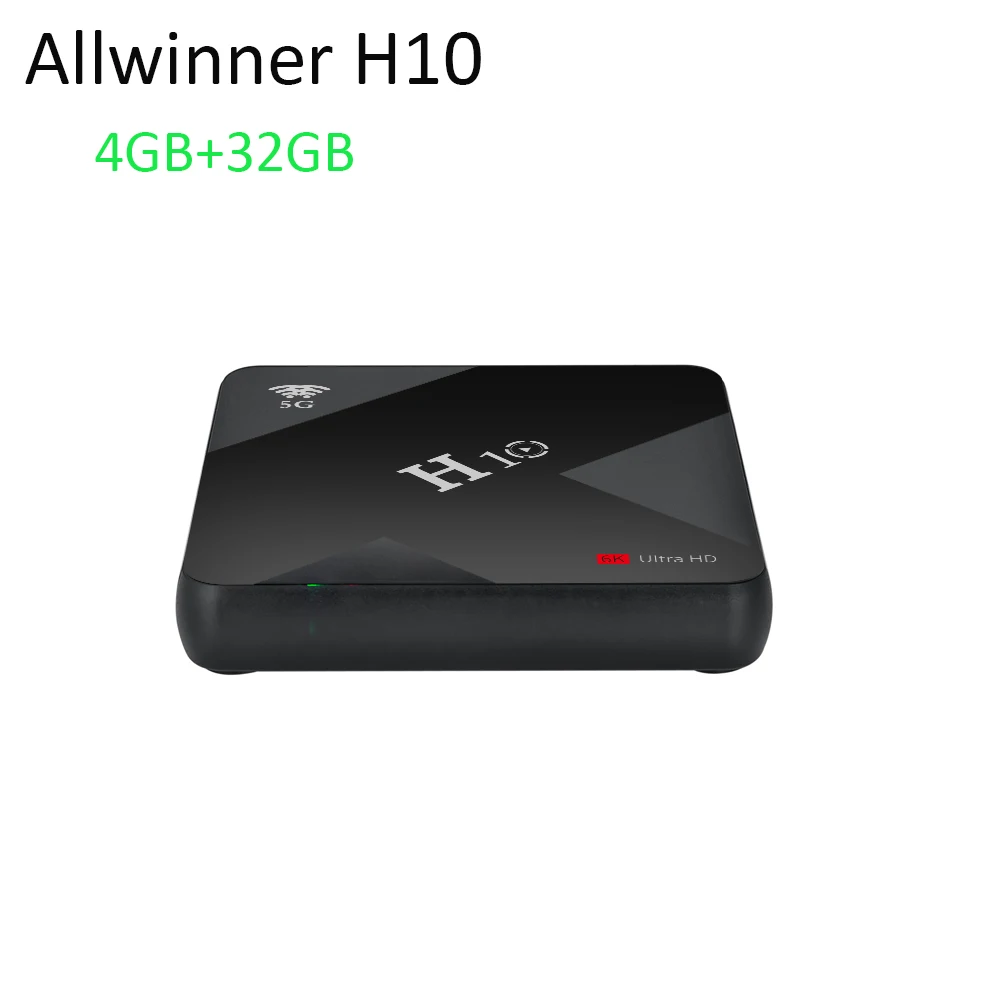 Allwinner H6 Android 9,0 ТВ приставка H10 S905W 4 Гб ОЗУ 32 ГБ/64 Гб ПЗУ четырехъядерный 6K Смарт ТВ приставка двойной Wifi 2,4G/5G USB3.0 телеприставка - Цвет: 4g 32g tv box