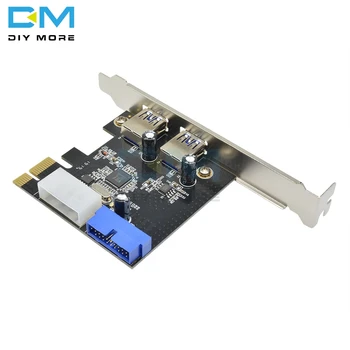 

2 Ports Express USB 3.0 PCI Adapter Front Panel with 4-Pin & 20 Pin Control Card Adapter 5Gbps Speed Molex Power Plug-N-Play DIY