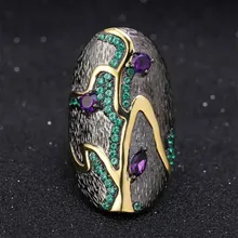 Винтажное серебряное двухцветное кольцо для женщин из Кубического циркония ручной работы Свадебные обручальные кольца
