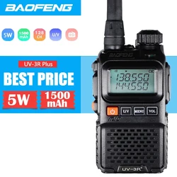 BAOFENG – Mini talkie walkie Portable UV3R plus, Radio bidirectionnelle, émetteur récepteur HF d'urgence à double bande, 136 174/400 470 MHz, 1/2 pièces 