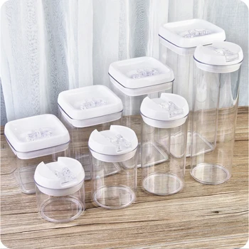 

2PCS Sealed Jar Plastic Transparent Milk Powder Jar Easy Buckle Food Storage Tank Kitchen Storage Box Grains Storage Tank