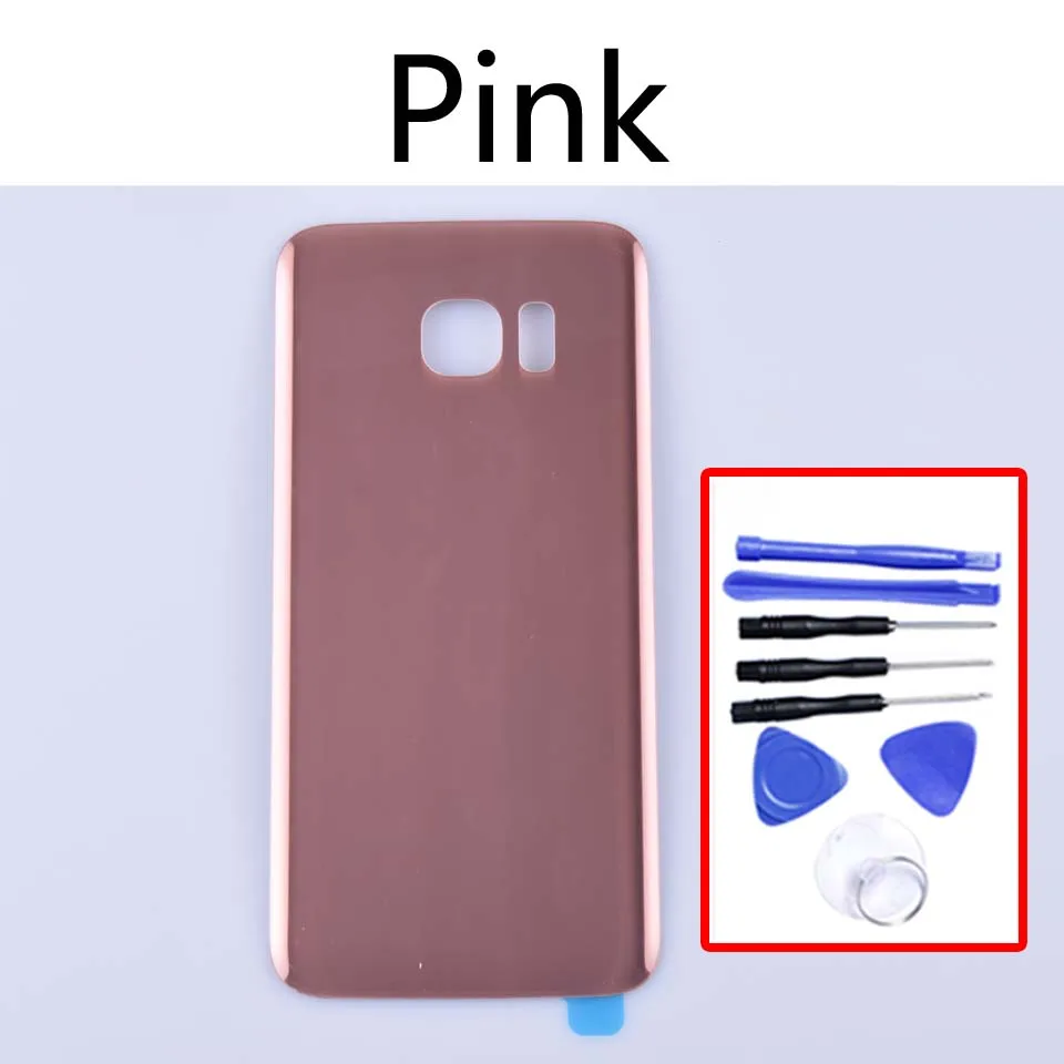 S7Edge задняя крышка батарейного отсека для samsung Galaxy S7 Edge G935 G935F SM-G935F G935FD G935A задняя крышка батарейного отсека Замена дверного чехла - Цвет: Pink-With tool