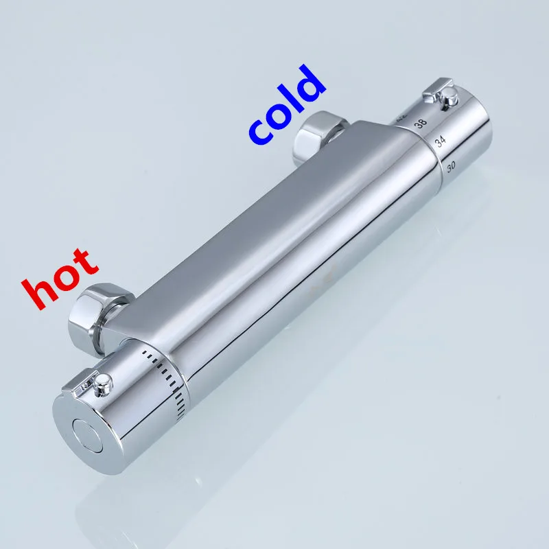 Chrome Finish Thermostatic Shower Faucet Bathroom Thermostatic Mixer Tap Hot And Cold Mixing Valve Bathtub Faucet