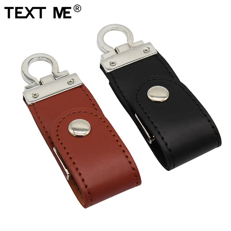 Usb флеш-накопитель TEXT ME коричневый черный кожаный с цепочкой для ключей usb 2 0 4 ГБ 8