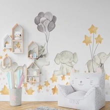 Индивидуальные Современные модные 3D Мультяшные обои балломы и elepants, фон для детей, обои для украшения дома