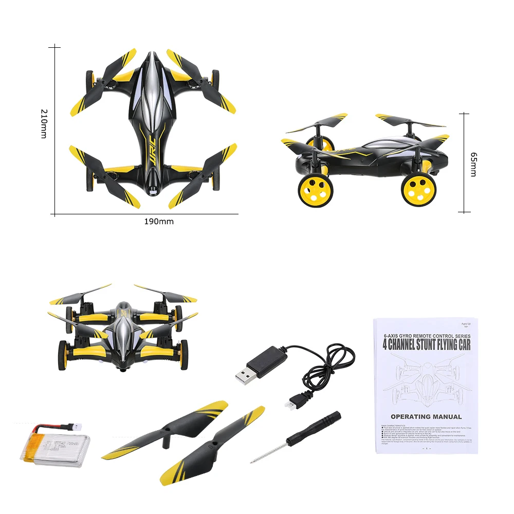 JJR/C JJRC H23 2,4G 4CH 6-Axis Gyro воздух земля летающий автомобиль RC Quadcopter RTF с 3D флип один ключ возврата режим самолета