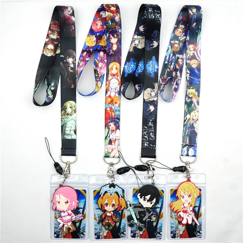 Anime Sword Art Online SAO Neck Strap Lanyard for Keys USB ID Card Badge Holder Mobile Phone Straps Necklace Cospaly Keychain | Украшения и