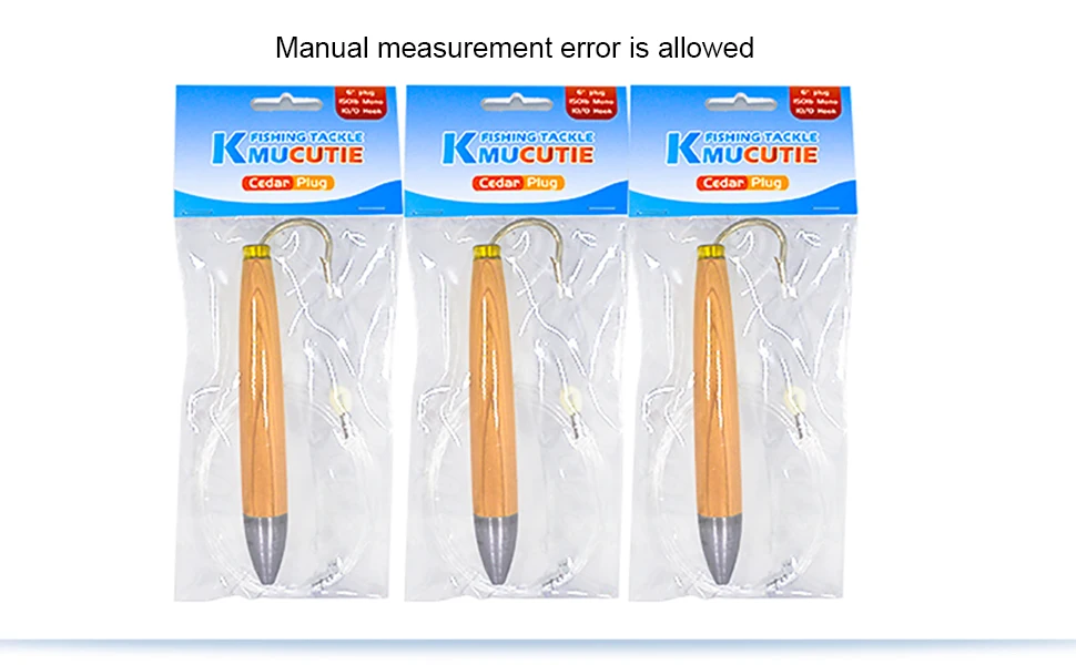 3 шт. 6 дюймов кедровая вилка все натуральные кедровые заглушки тунец Марлин Slayer соленой воды ловля рыбы на блесну блесны зажат 10/0 крючок