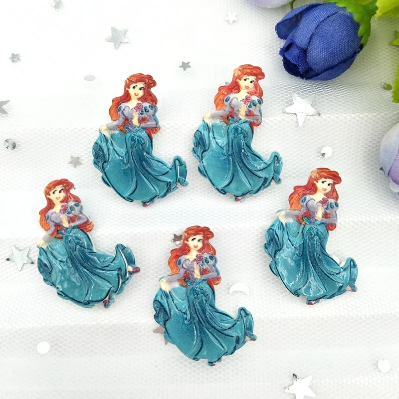 10pcs new Flat back resin princess Children send hair clips Miniature Pattern Applique DIY Home Decor Scrapbook Craft