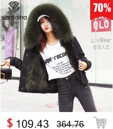 winter natural real fox fur coat Parker rabbit fur lining denim coat jacket jeans high spring female natural fur coat thick