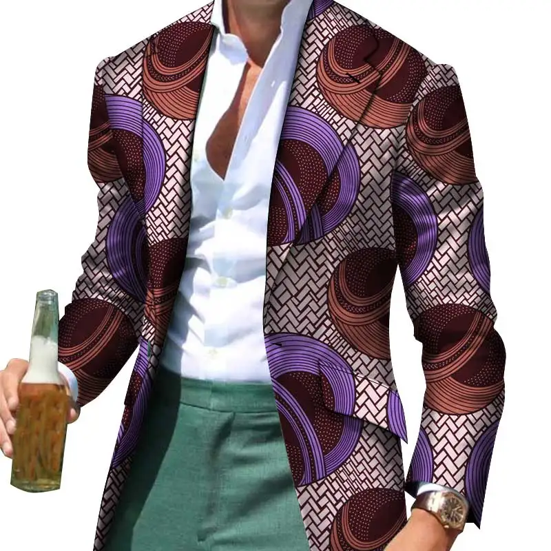 Африканская Мужская одежда, умный Повседневный приталенный нарядный костюм, Блейзер, пиджак, деловое пальто, Дашики, вечерние, свадебные WYN530 - Цвет: 17