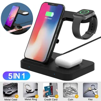 

Fast Qi Wireless Charger Stand For iPhone 11 XS XR X 8 for Samsung S10 S9 10W 3 in 1 Charging Dock for Apple Watch