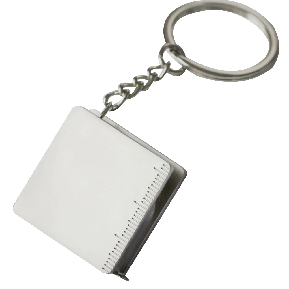 Tape Measure Compact Gauging Tool Retractable DIY Work Sturdy Pull Ruler Dual Use Keychain Anti Lost Practical Durable Square