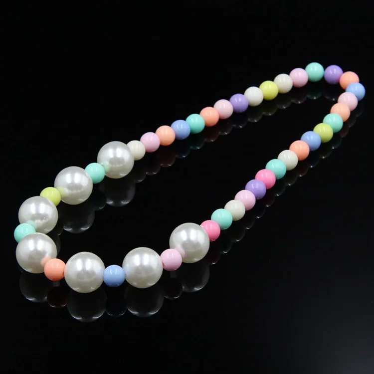 Жемчужное ожерелье цветное ожерелье из бисера милое ожерелье детский косплей аксессуар розовый Девушка Вечерние разноцветные ювелирные изделия