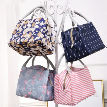 

Waterproof Food Storage Bag With Rice Insulation Tote Bag Large Stripes Lunch Bag Y6Y00133