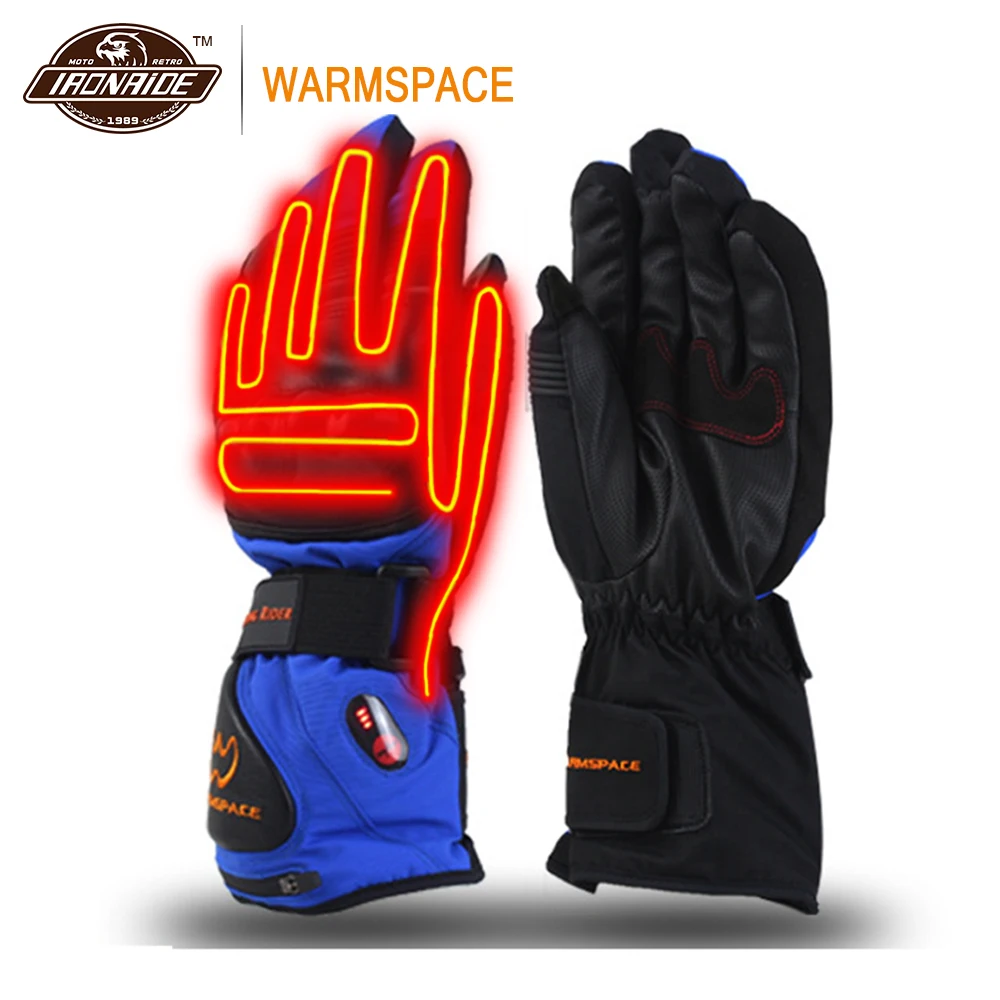 

WARMSPACE Winter Motorcycle Gloves Heated Gloves Waterproof Riding Moto Gloves Protection Heating Gloves For Men Women