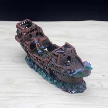 

Aquarium Ship Decorations Fish Tank Ornaments Material Sunken Decorations