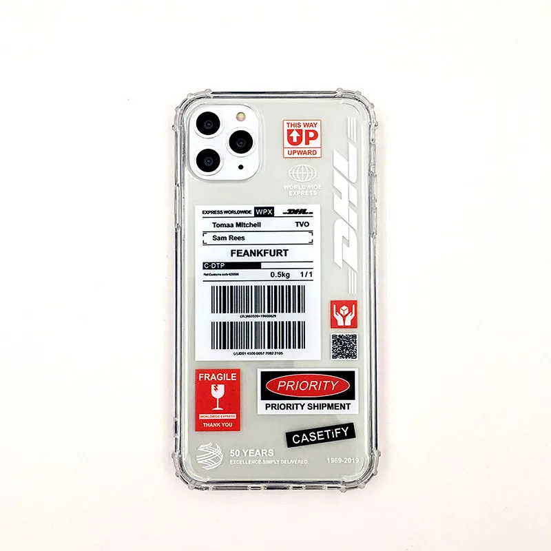 case 2 Чехол для iphone 11 11Pro Max, индивидуальная этикетка, штрих-код, DHL, прозрачный мягкий чехол для iphone X, XR, XS, MAX, 6, 7, 8 Plus, задняя крышка - Цвет: case 2